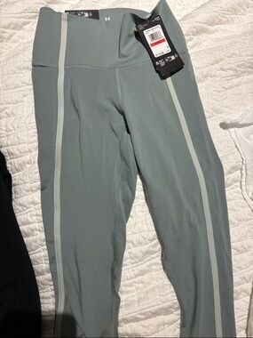 Under Armour Sage Green Ankle Crop Leggings with Stripe